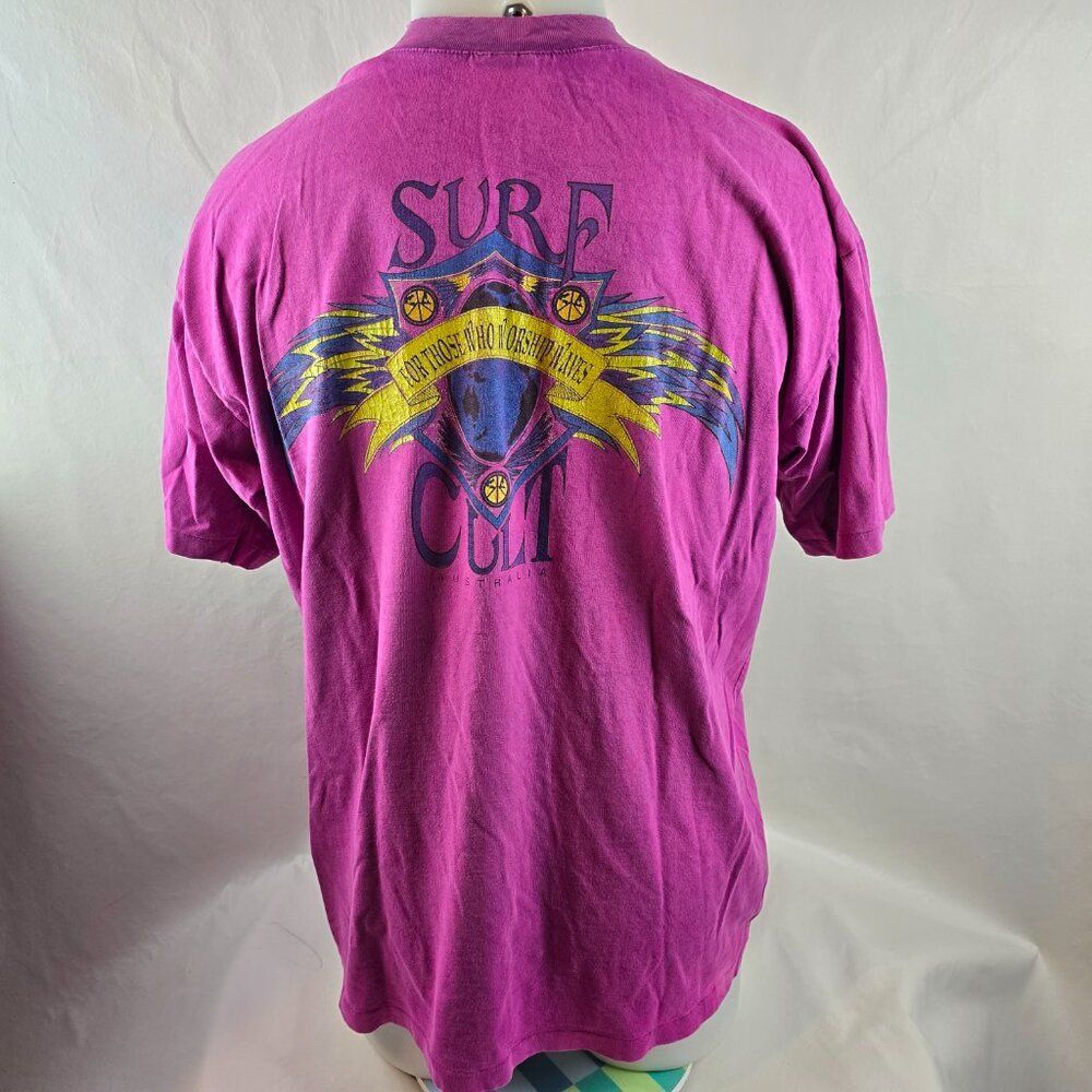 Surf Cult T Shirt Mens Large Purple Australia Graphic Vintage Surf Single Stitch - Picture 9 of 11